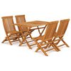 vidaXL Set da Pranzo da Giardino 5 pz in Legno Massello di Teak