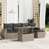 vidaXL Set Divano da Giardino 6pz con Cuscini Grigio Chiaro Polyrattan