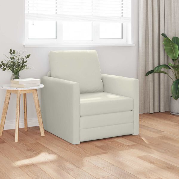 vidaXL Divano letto 60cm Crema Velluto