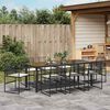 vidaXL Set da Pranzo per Giardino 9 pcs Nero