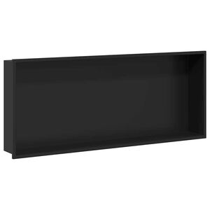 vidaXL Nicchia per doccia Nero 75 x 30 x 9,5 cm Acciaio inossidabile