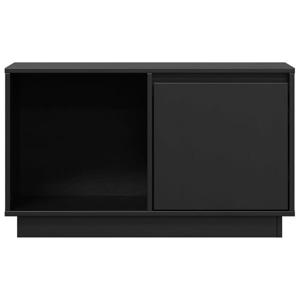 vidaXL Mobile Porta TV Nero 74x35x44 cm in Legno Massello di Pino