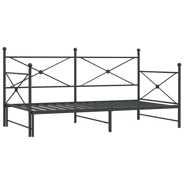 vidaXL Divano Letto Estraibile senza Materasso Nero 100x190 cm Acciaio