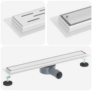 vidaXL Scarico doccia 2-in-1 con sifone a 360&deg; Argento 60 cm