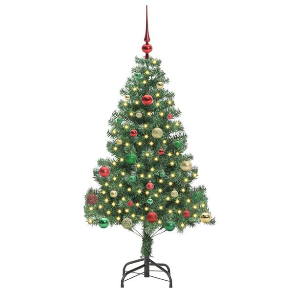 vidaXL Albero di Natale con 150 LED con supporto Verde 150 cm PVC