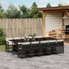 vidaXL Set da Pranzo da Giardino 11 pz con Cuscini in Polyrattan Nero