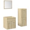 vidaXL Set Mobili da Bagno 3 pz Rovere Sonoma in Legno Multistrato