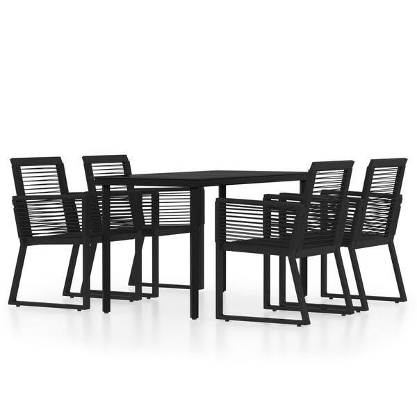 vidaXL Set Mobili da Pranzo per Giardino 5 pz Nero