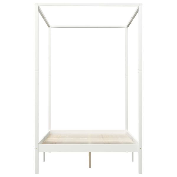 vidaXL Giroletto con Baldacchino 2 Cassetti Bianco in Pino 140x200 cm