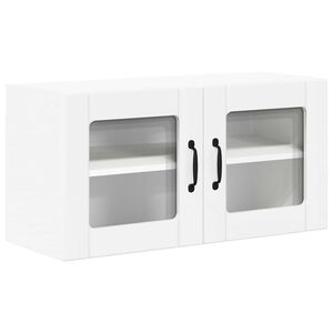 vidaXL Mobile in vetro da parete LUCCA Bianco 80 x 31 x 40 cm