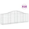vidaXL Cesti Gabbioni ad Arco 18 pz 200x30x60/80 cm Ferro Zincato