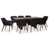 vidaXL Set da Pranzo da Giardino 9 pz con Cuscini in Polyrattan Nero
