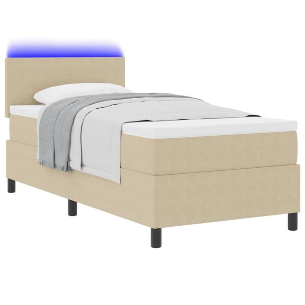 vidaXL Letto a Sorgente LED Grigio chiaro e bianco 100 x 200 cm
