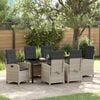 vidaXL Set da Pranzo per Giardino 7 pcs Grigio chiaro polyrattan