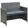 vidaXL Set Divani da Giardino 4 pz con Cuscini in Polyrattan Grigio