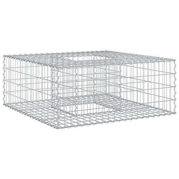 vidaXL Letto rialzato in gabbione Argento 100 x 100 x 40 cm