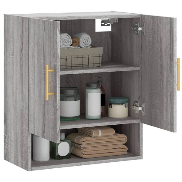 vidaXL Armadietto a Muro Grigio Sonoma 60x31x70cm in Legno Multistrato