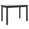 vidaXL Tavolo da Pranzo Nero 114x71x75cm in Legno Massello di Hevea