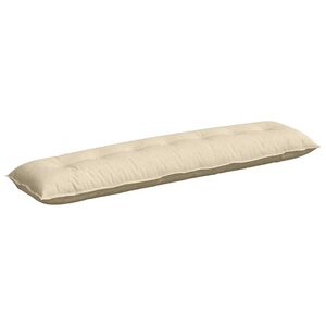 vidaXL Cuscino per Schiena Crema 200 x 19 x 50 cm Tessuto