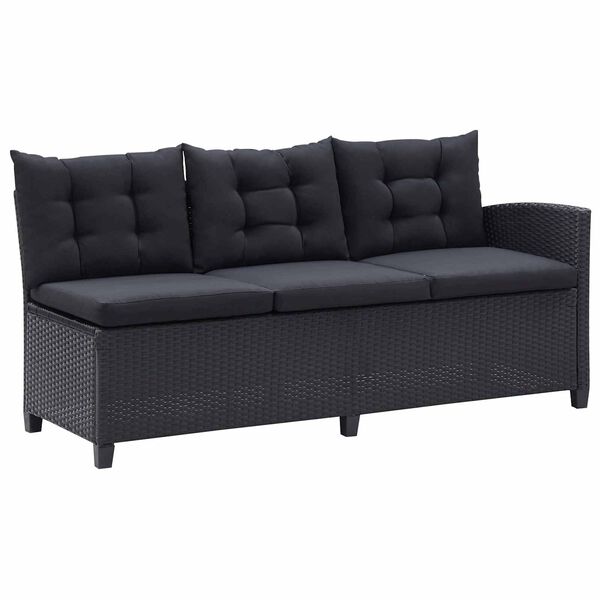 vidaXL Set di mobili da esterno Nero polyrattan