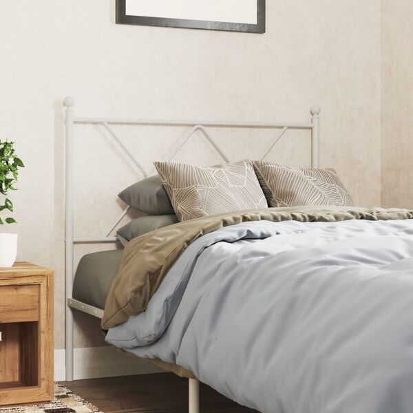 vidaXL Testiera di Ricambio in Metallo Bianco 90 cm