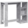 vidaXL Tavolo Bar Ripiano Grigio Cemento 124x46x103,5 cm Multistrato