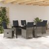 vidaXL Set da Pranzo per Giardino con cuscino 7 pcs Grigio polyrattan