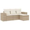 vidaXL Set Divano da Giardino 4 pz con Cuscini Beige in Polyrattan