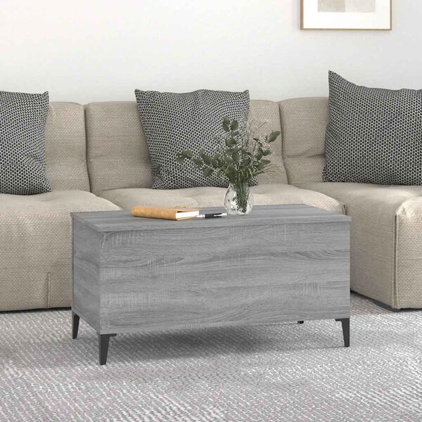 vidaXL Tavolino Salotto Grigio Sonoma 90x44,5x45 cm Legno Multistrato