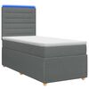 vidaXL Letto Box Spring LED con Materasso Grigio Scuro 100 x 200 cm
