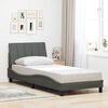 vidaXL Giroletto senza Materasso Hanko Grigio Scuro 90x200 cm Tessuto