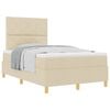 vidaXL Letto a molle con testiera Crema 120 x 190 cm Tessuto