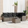 vidaXL Set Divano da Giardino con archiviazione 6 pcs Nero polyrattan