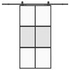 vidaXL Porta Scorrevole Ferramenta Nera 102,5x205 cm Vetro Temperato