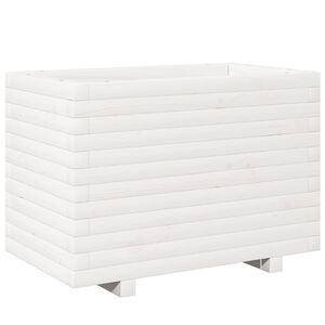 vidaXL Fioriera da Giardino Bianca 70x40x49,5cm Legno Massello di Pino