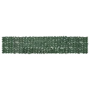 vidaXL Paravento da Balcone con Foglie Verde Scuro 400x75 cm