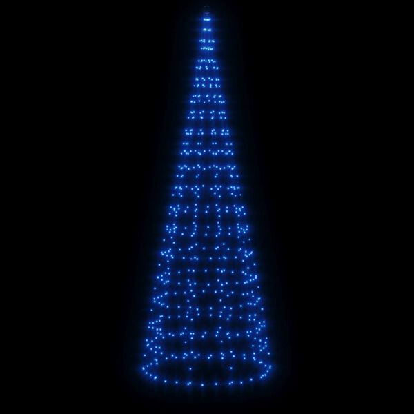 vidaXL Albero di Natale a LED su Asta della Bandiera 550 LED Blu 300cm