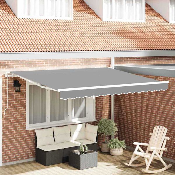 Tenda da Sole Manuale Bianco 3,5 x 2,5 m Metallo