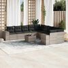 vidaXL Set Divani da Giardino 11 pz con Cuscini in Polyrattan Grigio