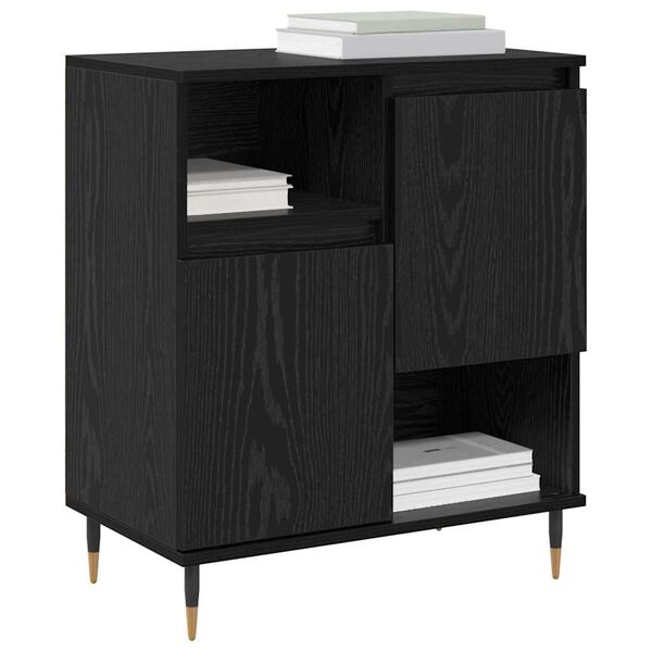 vidaXL Credenza Rovere Nero 60 x 35 x 70 cm