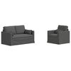 vidaXL Set di divani 2 pcs Grigio scuro 139 x 78 x 80 cm Tessuto