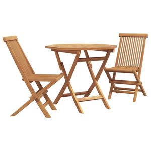 vidaXL Set da Pranzo per Giardino 3 pcs Marrone Legno massello di teak