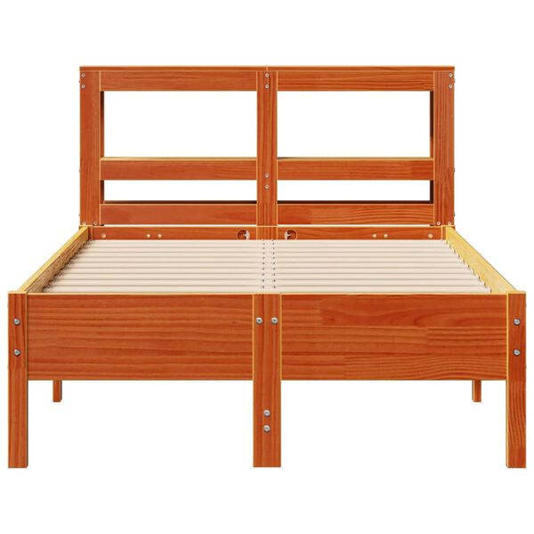 vidaXL Letto senza Materasso Marrone Cera 120x190 cm in Legno di Pino