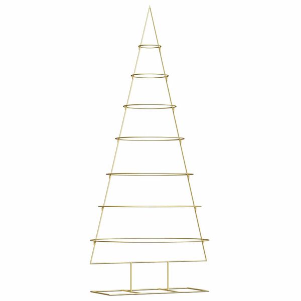 vidaXL Albero di Natale in metallo con supporto Oro 210 cm