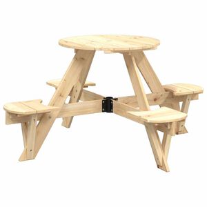 vidaXL Tavolo da Picnic per 4 Bambini Rotondo con Foro in Legno Abete