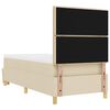 vidaXL Letto a molle con materasso Crema 90 x 190 cm Tessuto