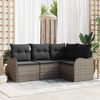 vidaXL Set Divano da Giardino 4 pcs Grigio polyrattan