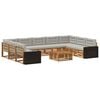vidaXL Set di divani da esterno 10 pz Naturale e Grigio Chiaro