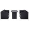 vidaXL Set Divani da Giardino 3 pz con Cuscini in Polyrattan Nero