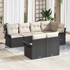 vidaXL Set Divano da Giardino con cuscino 7 pcs Nero Poly Rattan